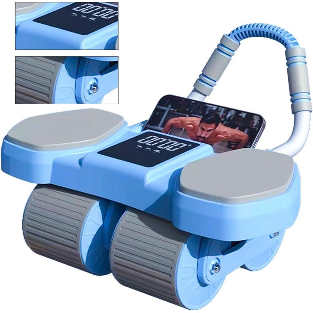 Bauchtrainer, Bauchroller, bauchtrainer ab roller, bauchmuskeltrainer ab wheel set, mit Rutschfester, inkl. gut gepolsterter Kniematte/Knieauflage