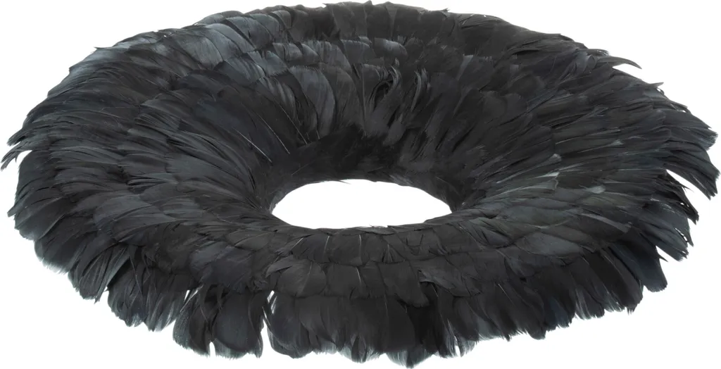 Décoration de Porte Couronne Plume Noir J-Line - Idée Cadeau Intérieur