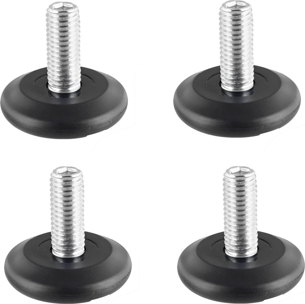 WAGNER Verstellfuß starr, schwarz 4tlg. Set - Ø 37 mm, Produktbild 