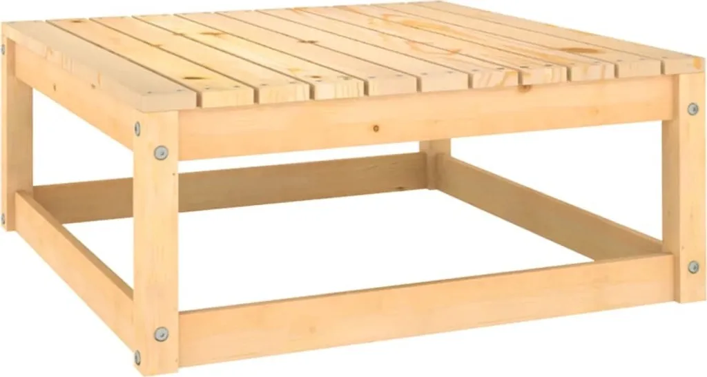 SYFAX™ Poggiapiedi da Giardino con Cuscino in Legno Massello di Pino