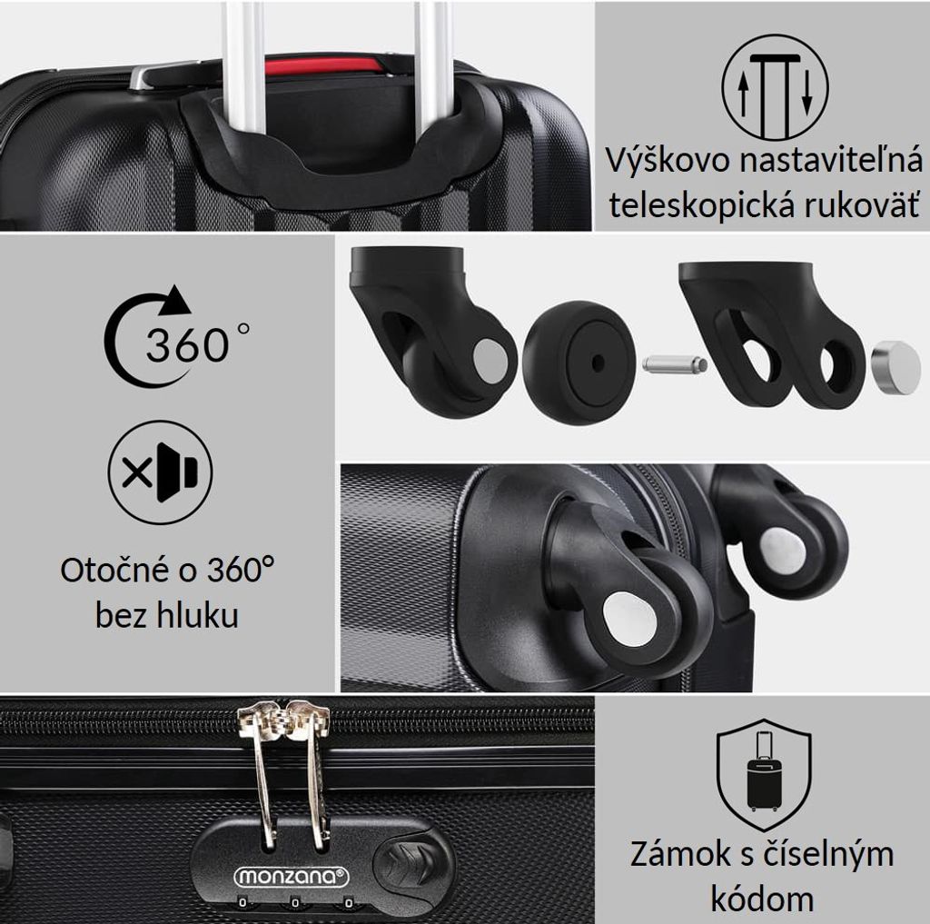 MONZANA® Koffer Handgepäck ABS HardCase Gehäuse gummierte Produktbild 15