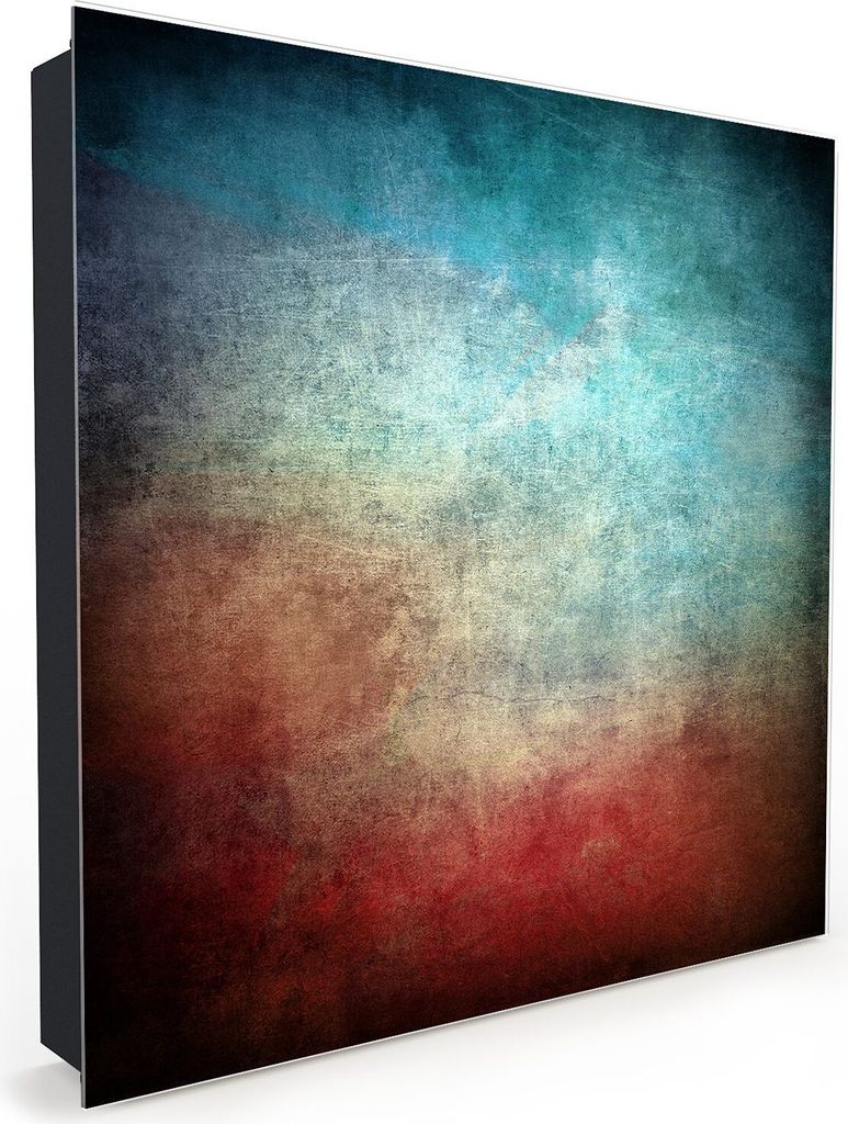 Nachbildung-Schlüsselkasten, Magnetpinnwand und Memoboard mit Glasfront Motiv Zerkratze Oberfläche farbig