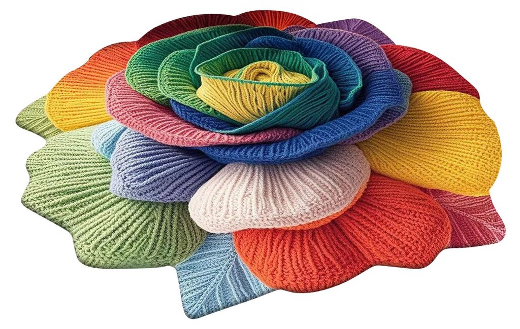 3D-Blumenteppich, saugfähig, schnelltrocknend, unregelmäßiges Plüschmuster, waschbar, rutschfest, für Wohnzimmer, Schlafzimmer, Badezimmer, K...
