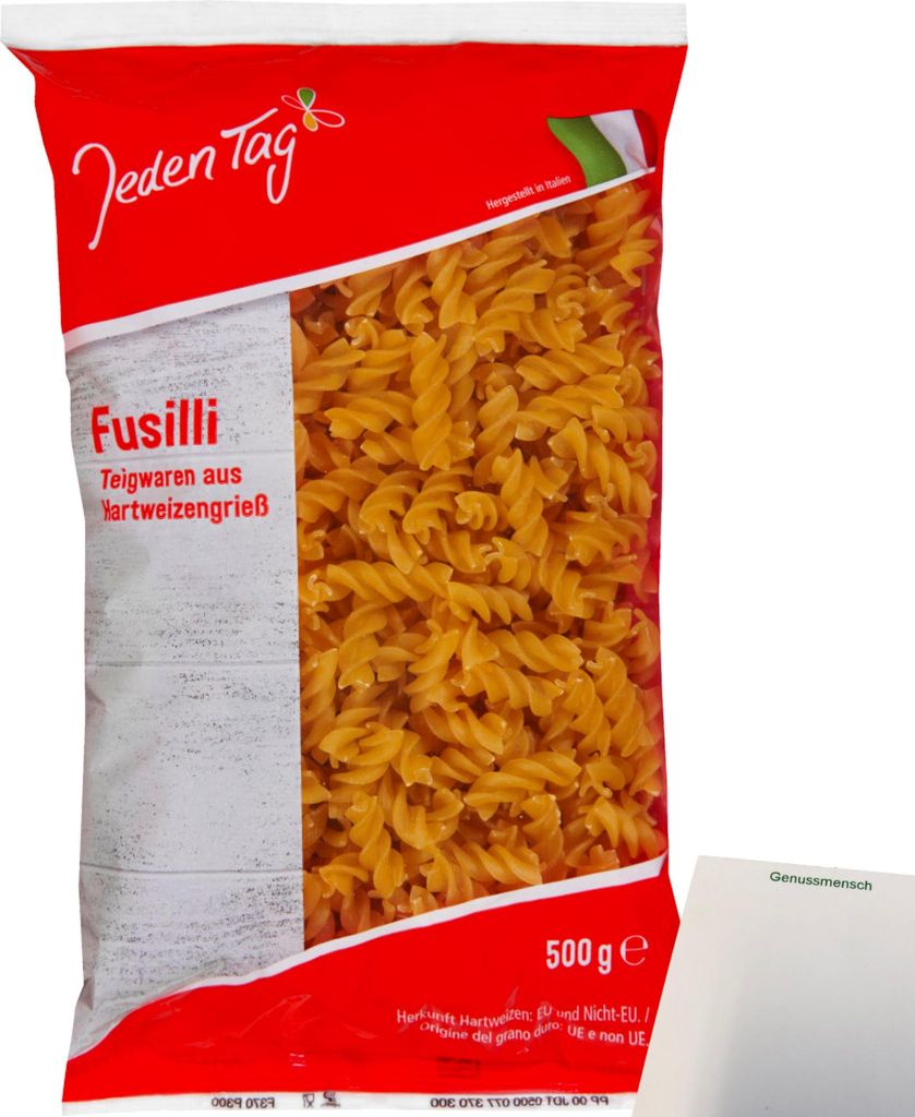 Jeden Tag Fusilli Hartweizen-Nudeln (500g Packung) + usy Produktbild 