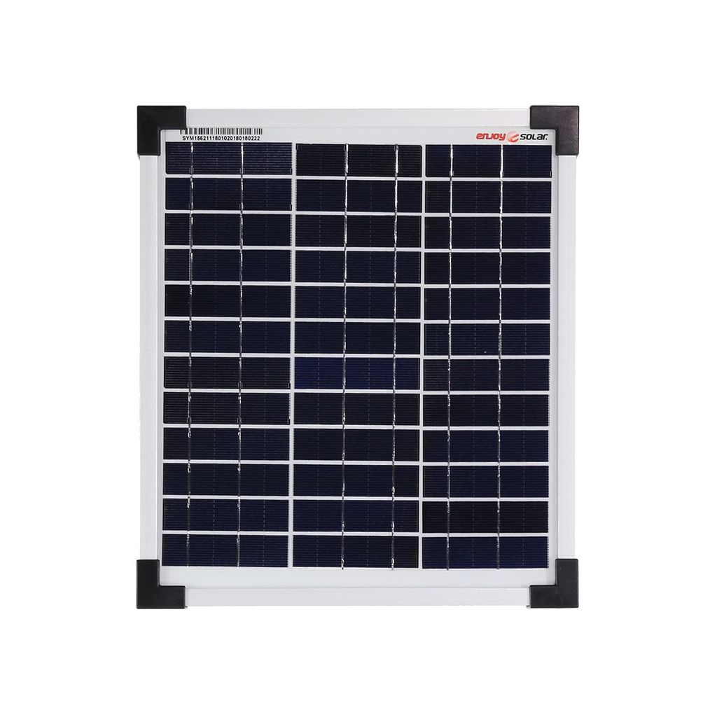 enjoy solar Solarpanel Polykristallines Solarmodul 10W 12V, 156.75 mm Perc-Zellen, 0% MwSt.