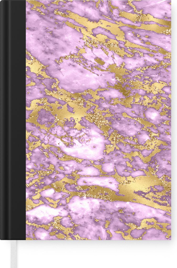 MuchoWow Notizbuch Tagebuch Haushaltsbuch Notebook A5 Marmor - Glitzer - Gold - Luxus - Notizblock - Notizheft - Notebook - Schreibblock - Papier