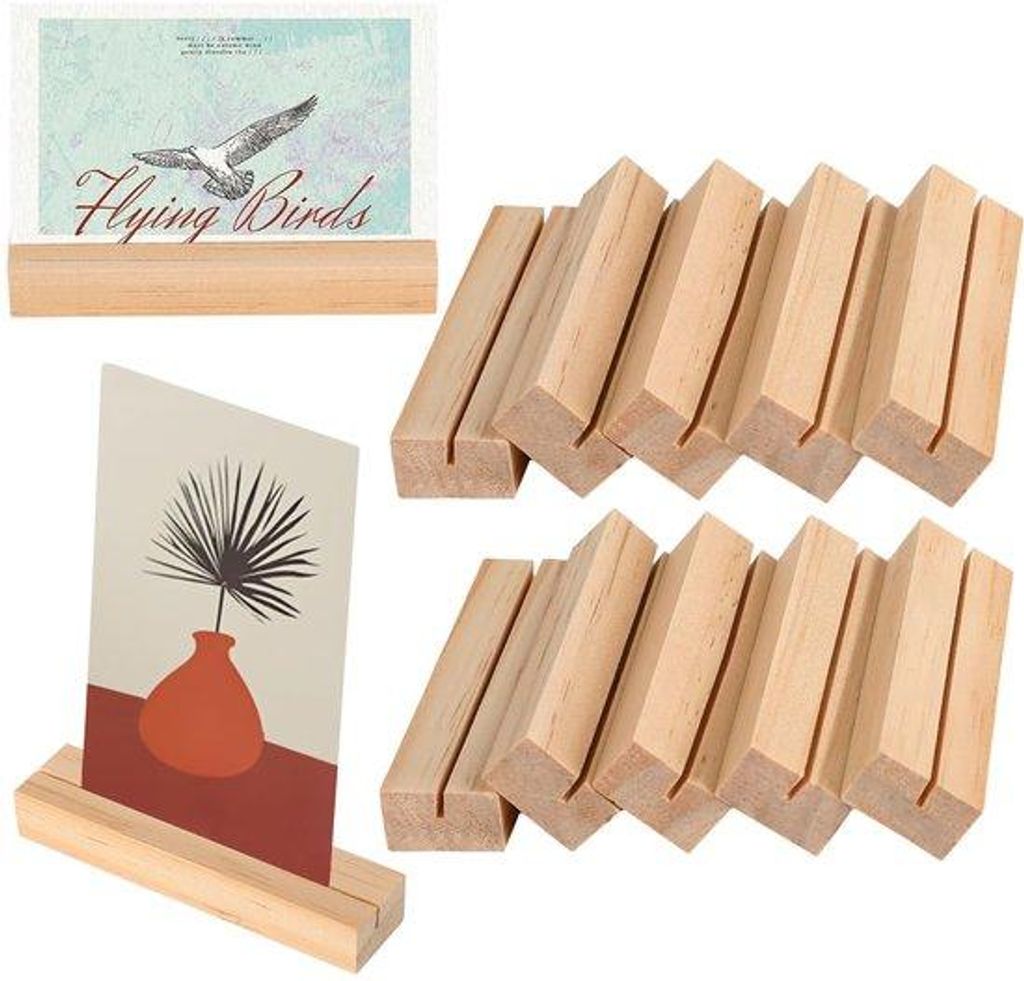 Holz-Kaarthalter 10er-Pack aus Buche für Hochzeiten und Restaurants
