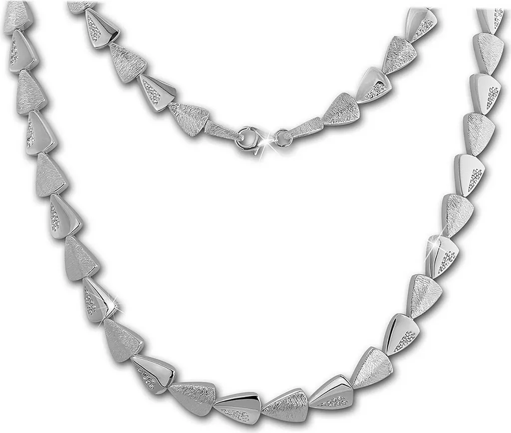 Collier SilberDream en Argent 925 Triangles Blancs SDK457W pour Femme