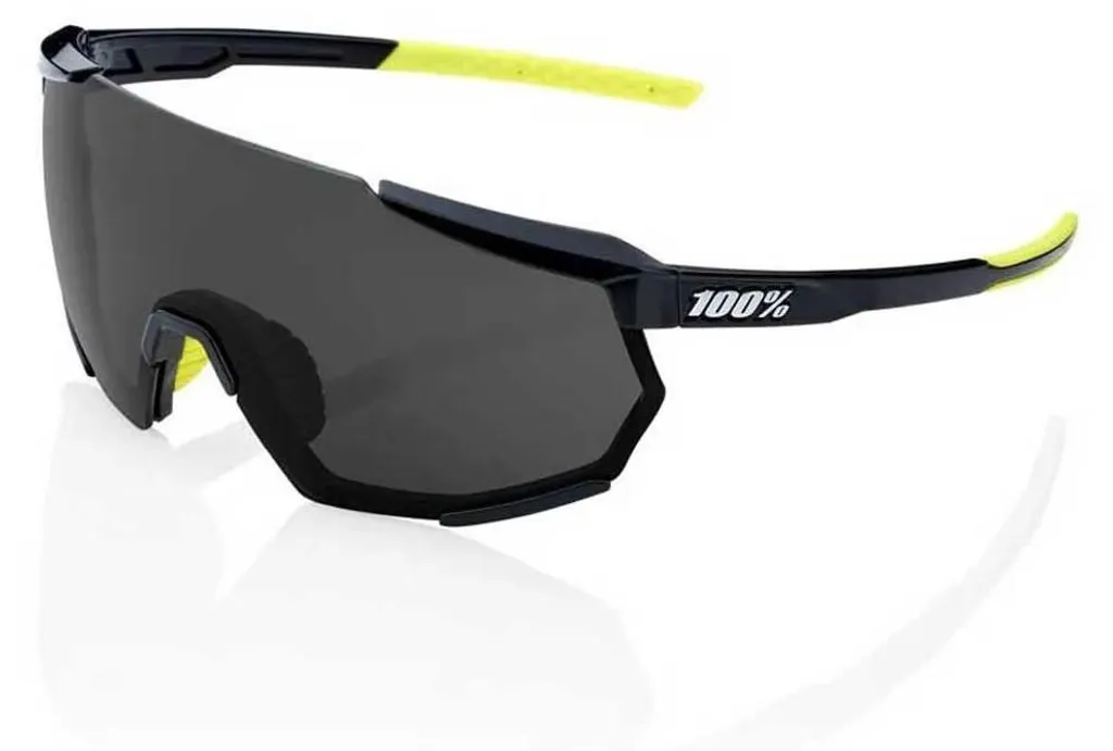 Lunettes RaceTrap 3.0 100% avec Verre Fumé et Monture Noir Brillant Pro