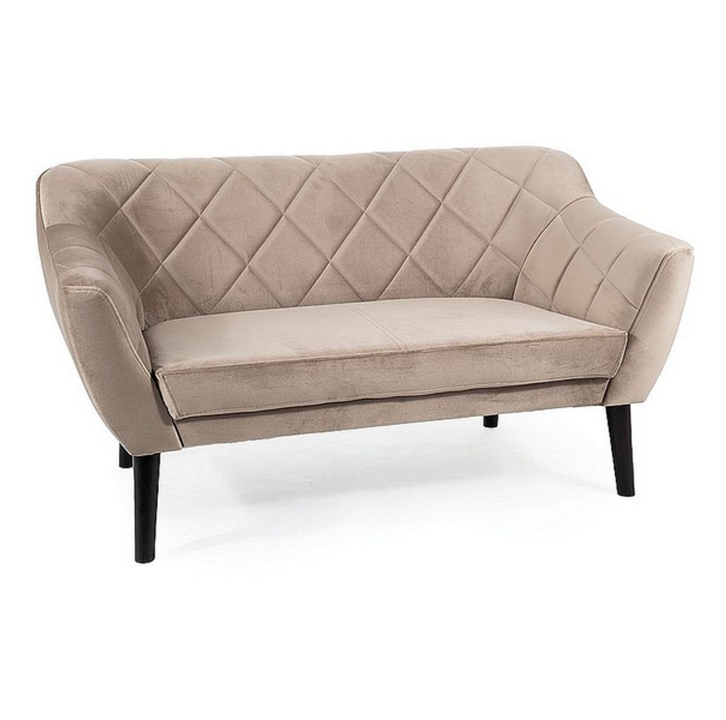 Zweisitzer-Sofa AISHA – Dunkelbeige/Wenge