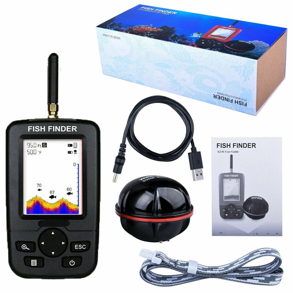 100M Kabellos Smart GPS LCD Fischfinder Wiederaufladbar Sonarsensor Dot Angeln 