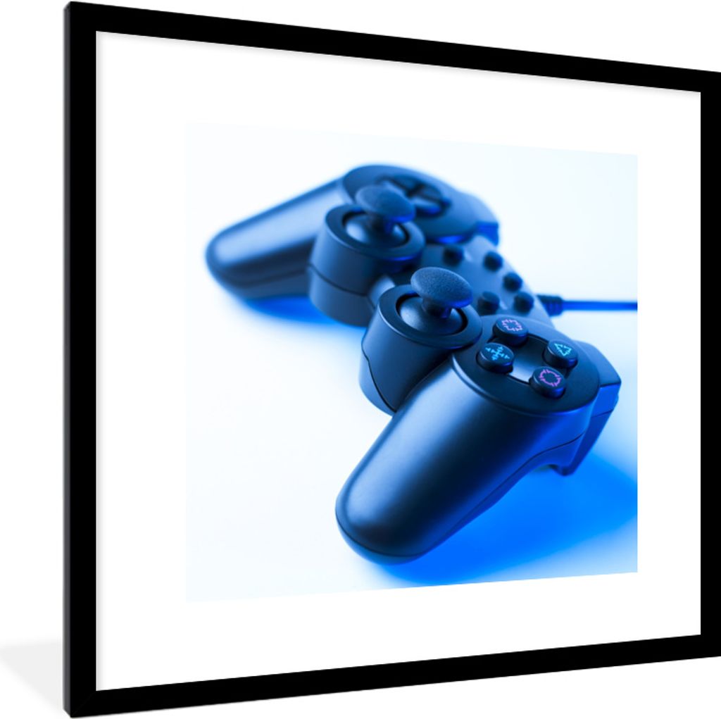 MuchoWow MuchoWow Gerahmtes Poster Videospiel-Controller 40x40 cm - Poster mit zchwarzem Bilderrahmen - Poster - Plakat im Rahmen
