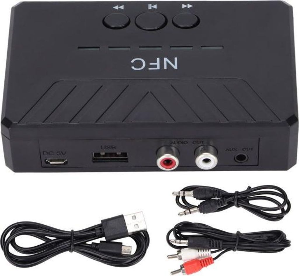 NFC 5.0 Bluetooth-Empfänger, NFC 5.0 Bluetooth-Empfänger, USB, AUX-Wiedergabe, drahtloser Audioadapter für Stereoanlage