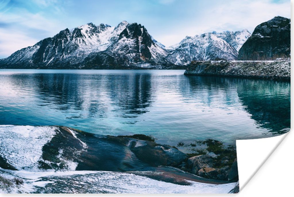 MuchoWow Poster Winter - See - Schnee 120x80 cm - Bilder