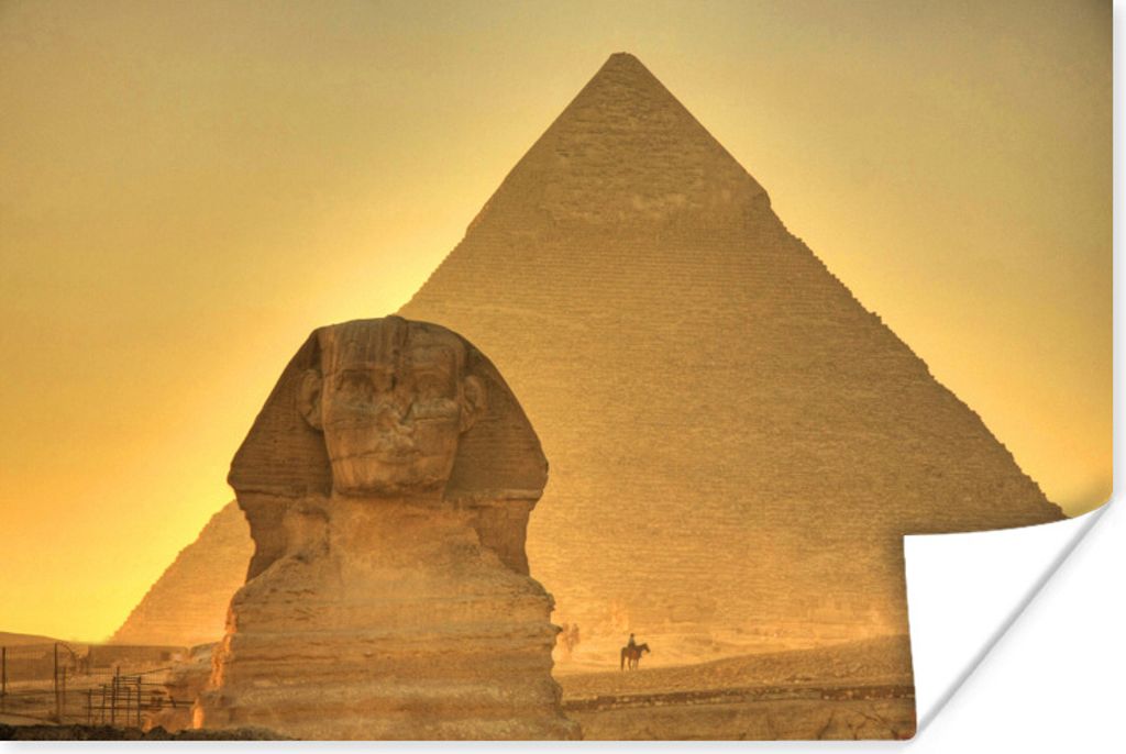 MuchoWow Poster Die Sphinx von Gizeh in Ägypten im Abendlicht 30x20 cm - Plakate - Print