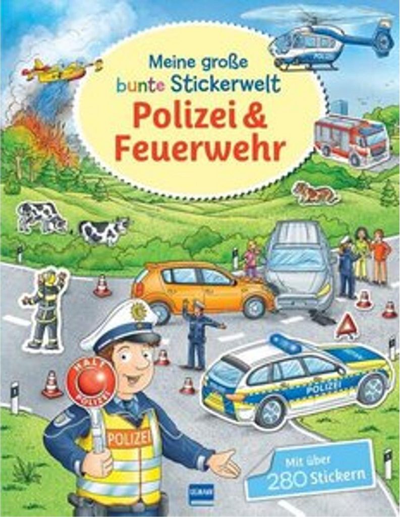 Meine große bunte Stickerwelt - Polizei und Feuerwehr Image du produit 