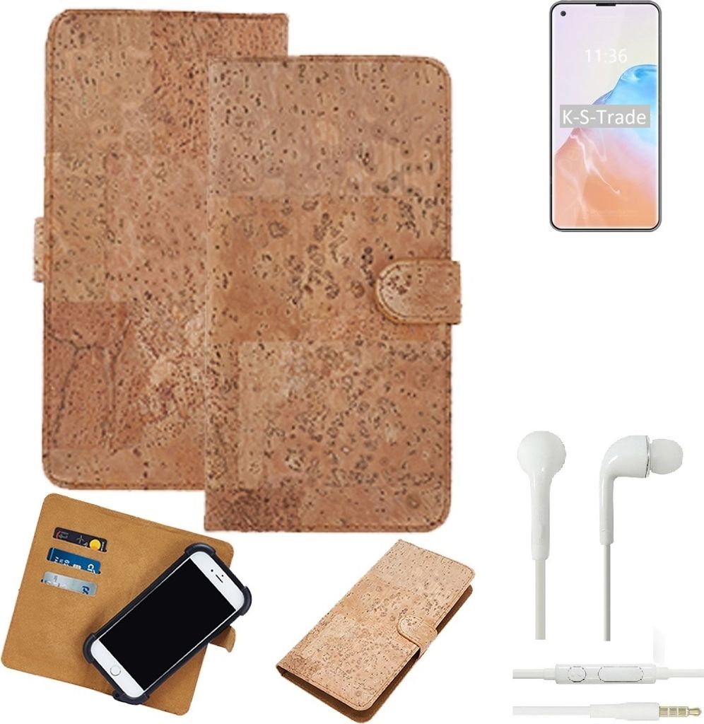 K-S-Trade Hülle kompatibel mit Cubot X30 + in ear Kopfhörer Kork Handyhülle Cover Schutzhülle TPU Case Bumper in Hellbraun, (1x)