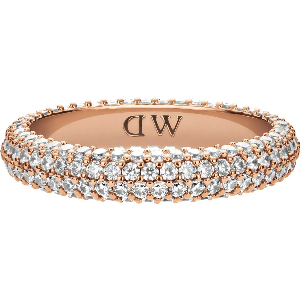 Bague Anneau Femme en Or Rose avec Cristaux Pavé Daniel Wellington