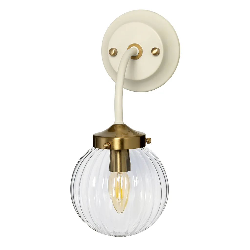 Applique Cosmos Elstead laiton vieilli et verre, culot E14, 33cm