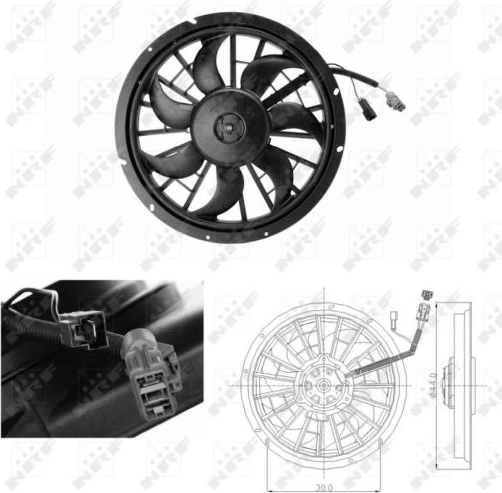 NRF 47702 Lüfter Motorkühlung Kühlerlüfter für VOLVO V70 I (875, 876) Wasserkühler