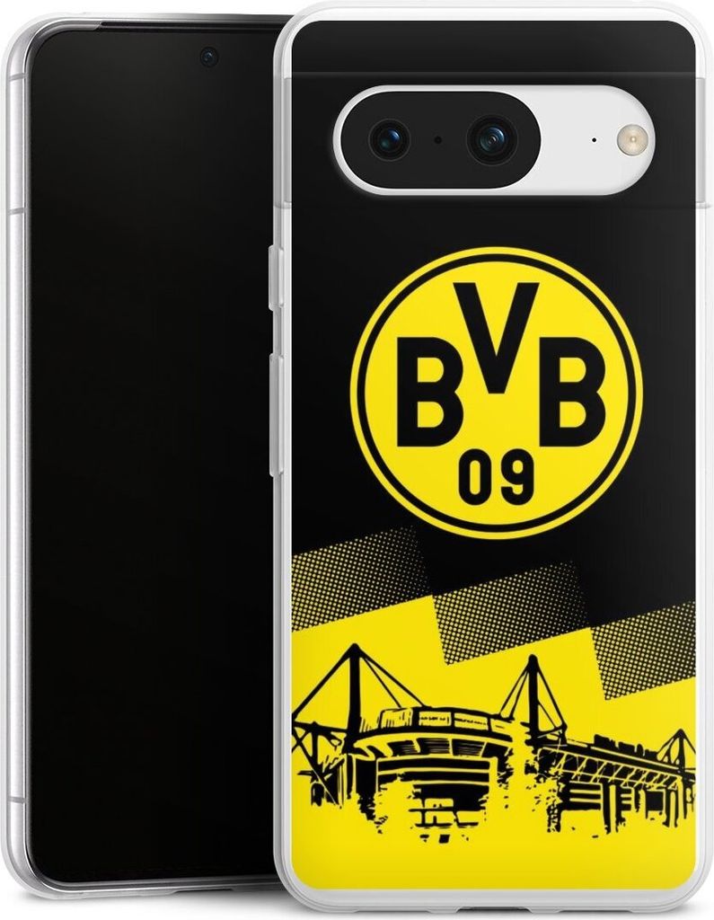 DeinDesign Slim Hülle für Google Pixel 8 Silikon Case Ultra Dünn Handyhülle BVB Borussia Dortmund Stadion