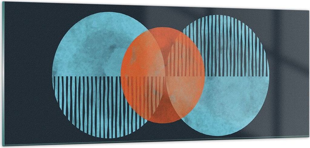 Bilder auf glas - Einteilig - Abstraktion Räder Gürtel - 100x40cm - Glasbilder - Wandbilder - Bilder - zum Aufhängen bereit - Wanddekoration aus...