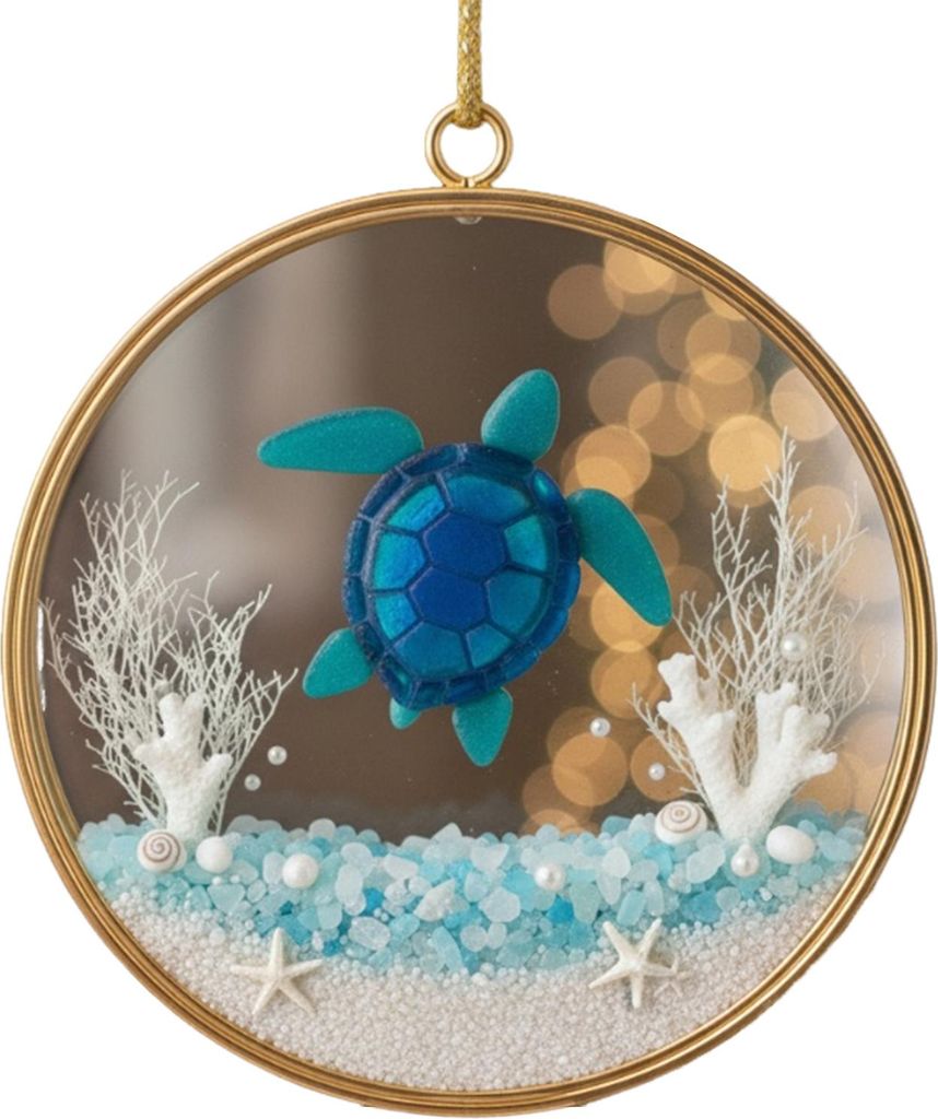 Weihnachtsdekoration Ozean-Serie: Acryl-Ornamente zum Aufhängen mit Meeresmotiven – Festliches Geschenk für Zuhause und Weihnachtsbaum.