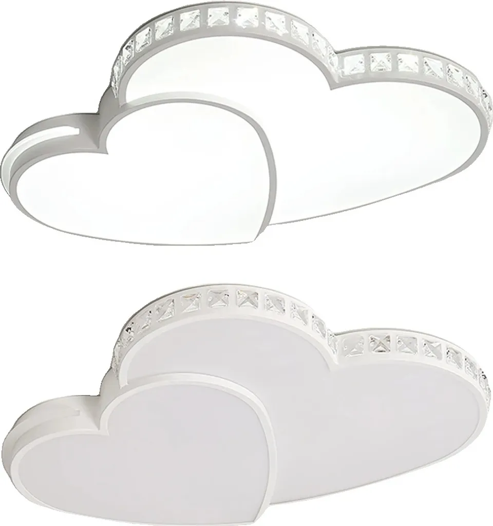 Plafonnier LED pour chambre d'enfant cœur blanc 24W ambiance douce
