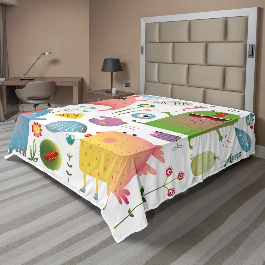 Linge de lit enfant décoratif 275x260 cm imprimé Monstres Imaginaires