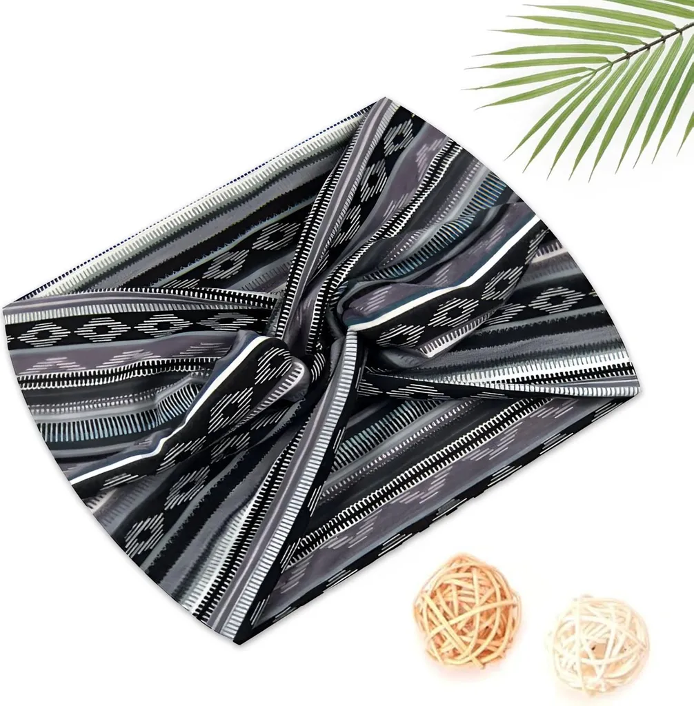 Fascia Capelli Cotone Naturale Grigio Boho | Accessorio Eco-Friendly