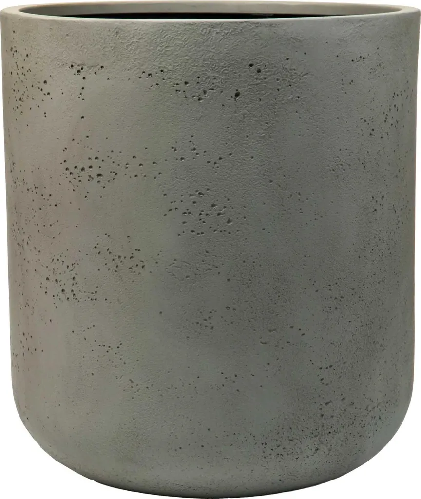 Jardinière ronde en fibre de verre robuste VIVANNO CHICO gris 45cm