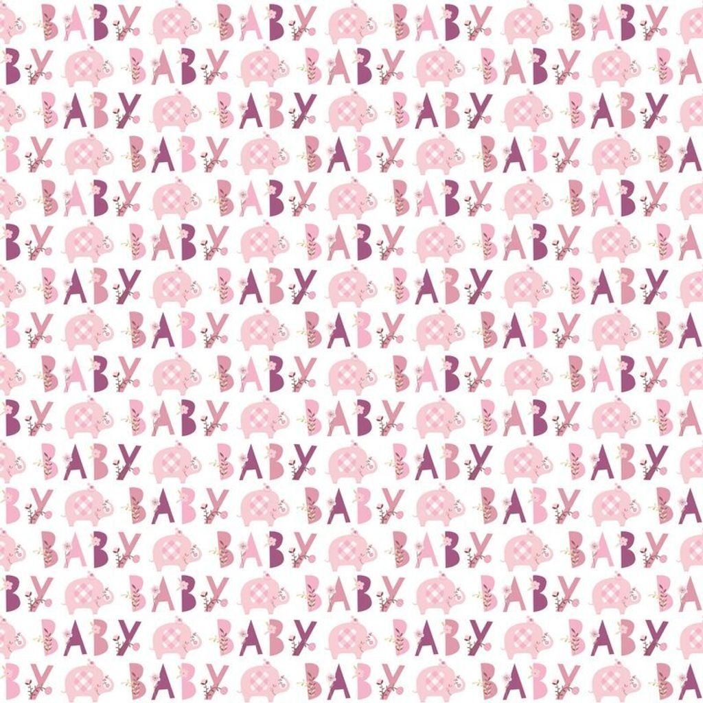 Baby Shower Elefant Mädchen Geschenkpapier