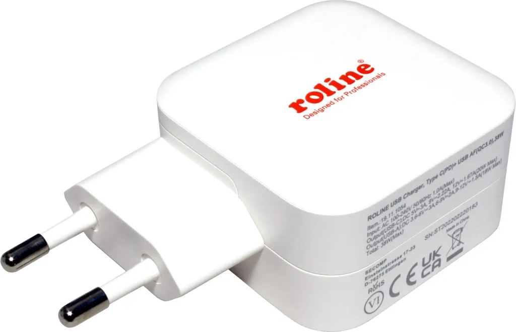 Chargeur USB GaN 38W 1xUSB-C PD 1xUSB-A QC (19.11.1054) - Blanc Compact - 3