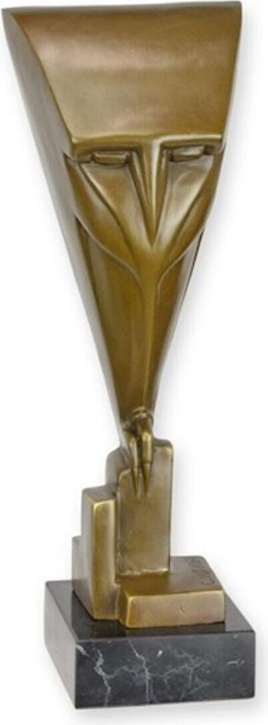 Casa Padrino Luxus Bronze Deko Figur Eule Art Deco Abstrakt 10 x 8.5 x H. 28.6 cm - Bronze Deko Skulptur