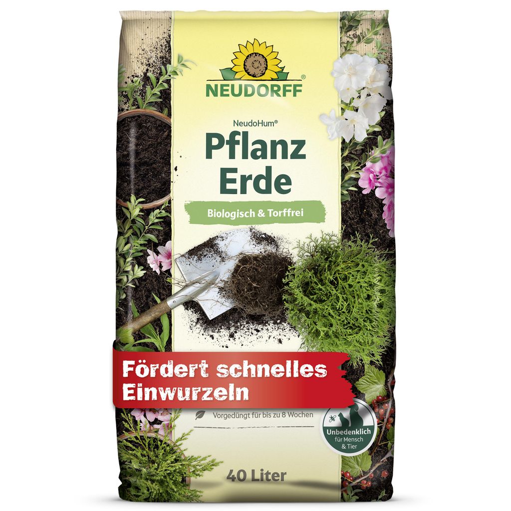 Neudorff NeudoHum PflanzErde torffrei 40L gebrauchsfertig - Produktbild 