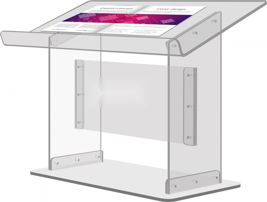 Acryl Rednerpult Tischgröße(LxB) 68,58x34,8cm - Moderne Kirchen-Stil Podium 49,53 cm Höhe - Schraubensatz inklusive - Ideal für Kirchen, Schule...