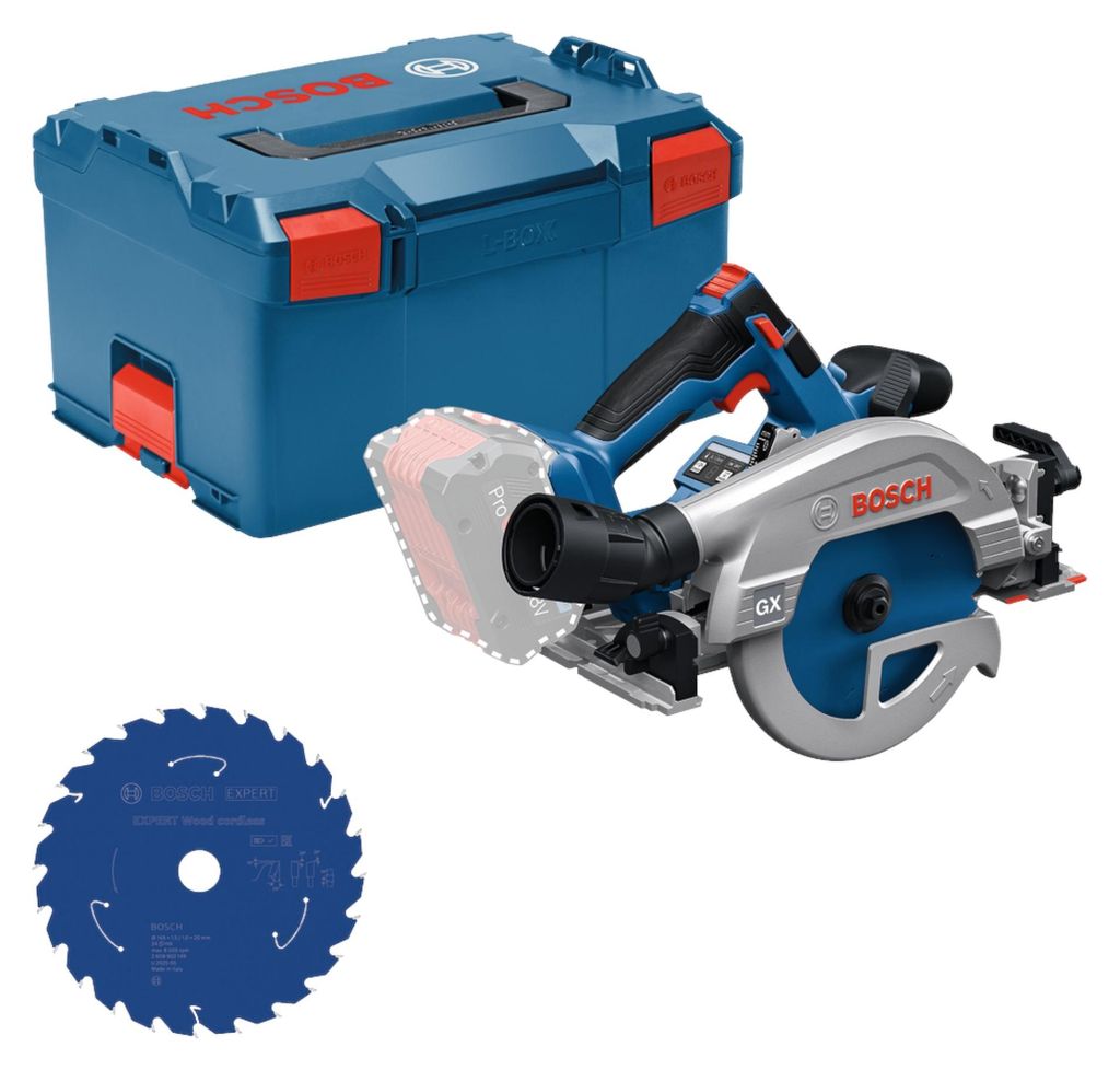Bosch Professional Bosch Werkzeug-Set: Akku-Kreissäge GKS 18V-57 GX + Sägeblatt in L-BOXX