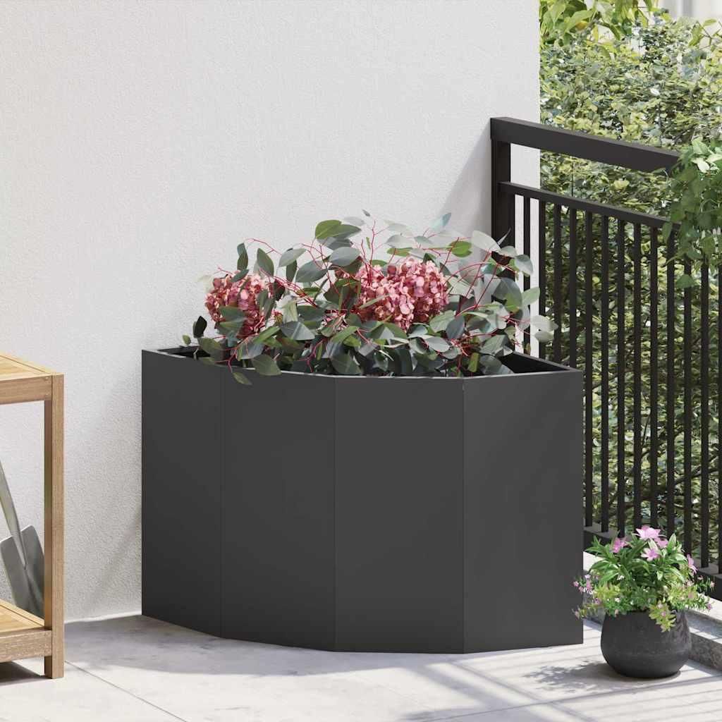 Maison Exclusive - Eckpflanzer Schwarz 60 x 60 x 50 cm Stahl