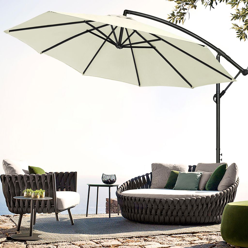 LZQ ALU Sonnenschirm Gartenschirm Ø350cm Terrassenschirm Produktbild 3