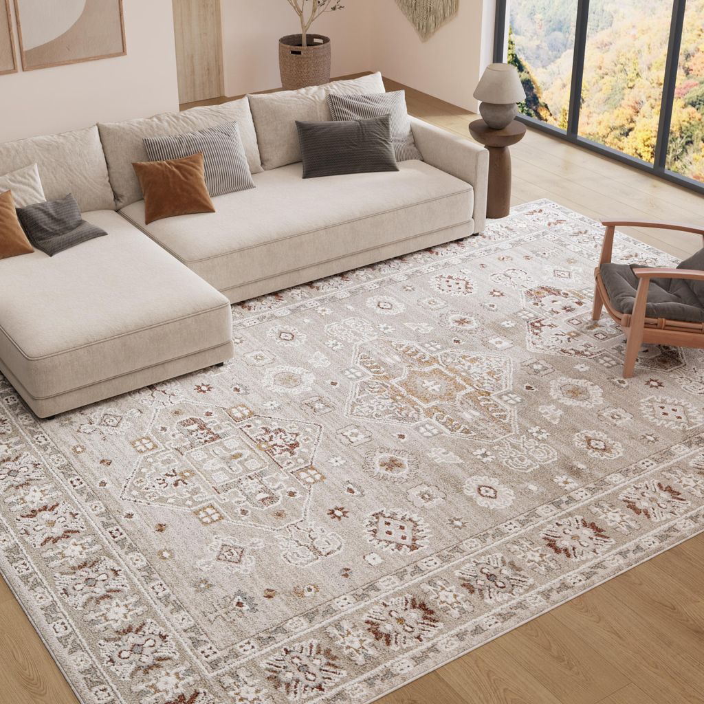 Tapiso Teppich TREND Modern Beige Schlafzimmer Wohnzimmer 120 x 170 cm