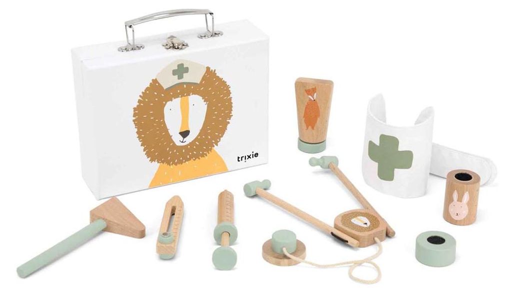Trixie Holz-Arztkoffer Spielzeug für Kinder - pädagogisches Rollenspiel