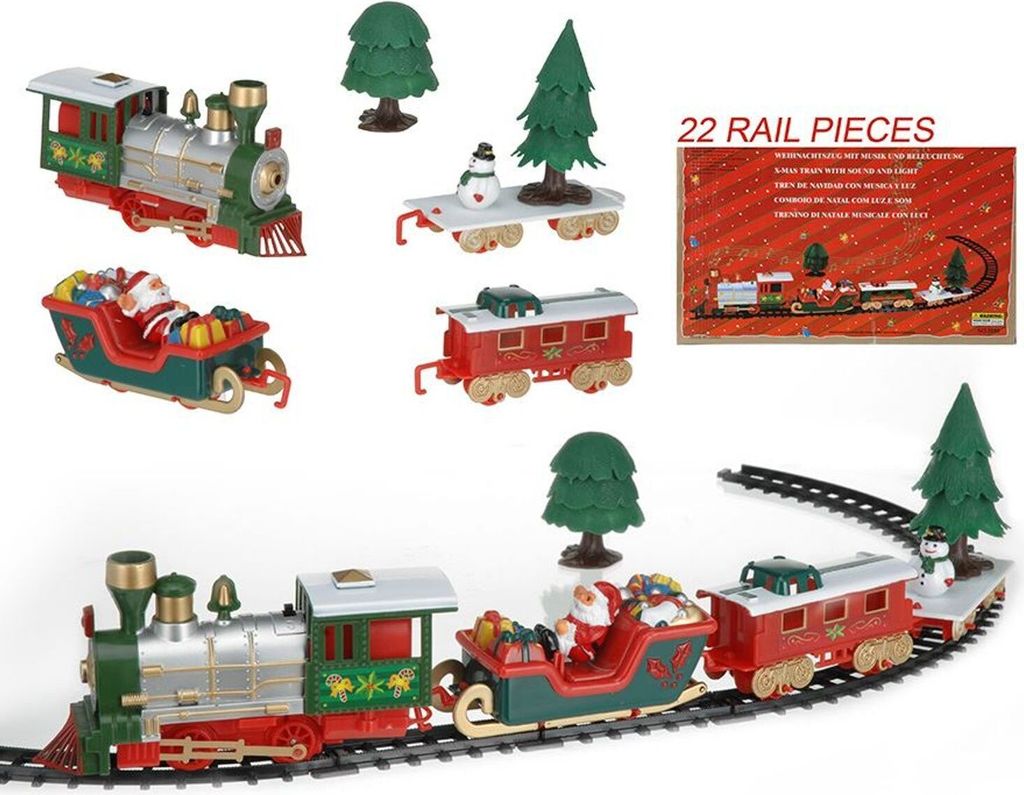 Weihnachtszug mit Musik und Licht 22-teilig Eisenbahn Produktbild 