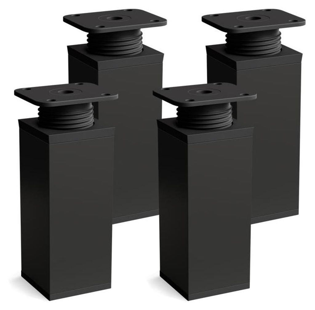 4er Set sossai moderne Möbelfüße in Schwarzmatt 120mm Produktbild 