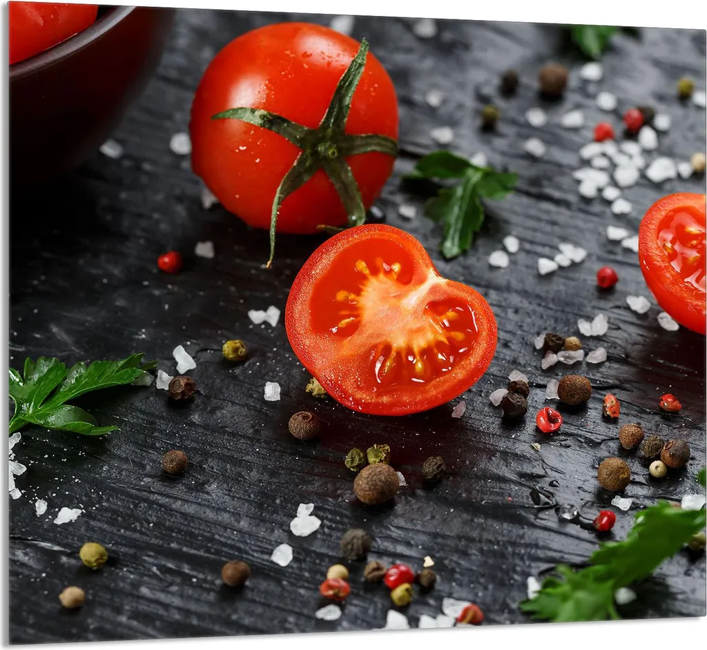 Lastra Vetro Cucina 65x60 cm Fantasia Pomodoro - Tagliere e Protezione