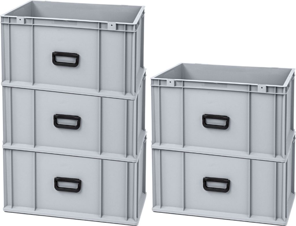 SparSet 5x Eurobox NextGen Portable Uno Germany | HxBxT 32x40x60cm | 65 Liter | Eurobehälter, Transportbox, Transportbehälter, Stapelbehälter