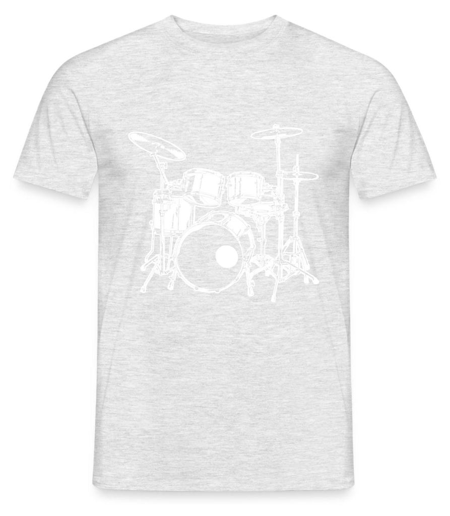 Spreadshirt Schlagzeug Drummer Rock Musik Männer T-Shirt, XL, Grau meliert