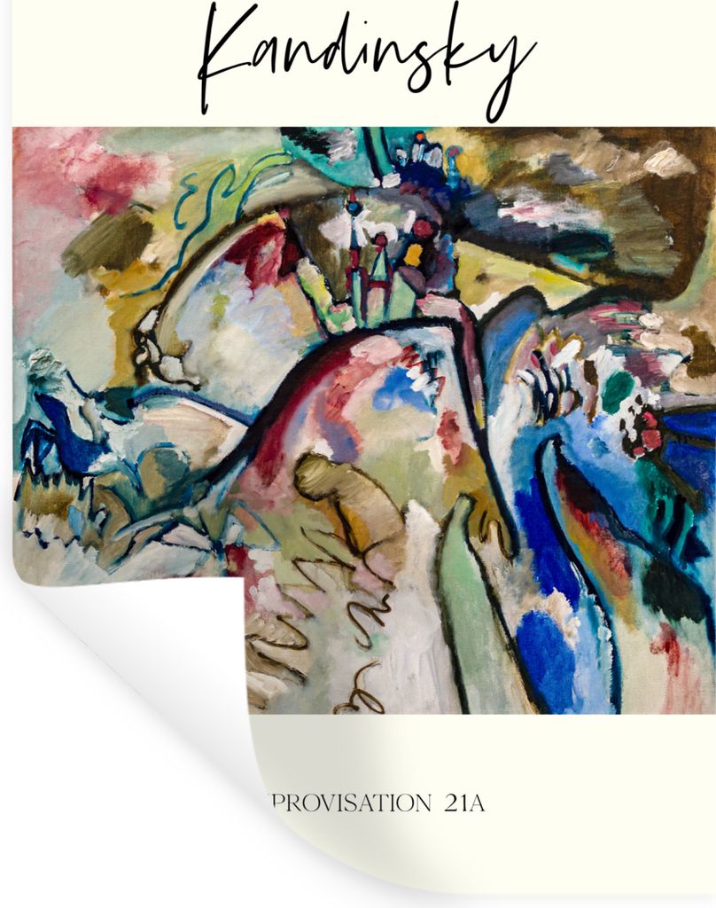 MuchoWow Wandtattoo Wandsticker Wandaufkleber Kunst - Abstrakt - Kandinsky 60x80 cm Selbstklebend und Repositionierbar - Repositionierbar - Wasse...