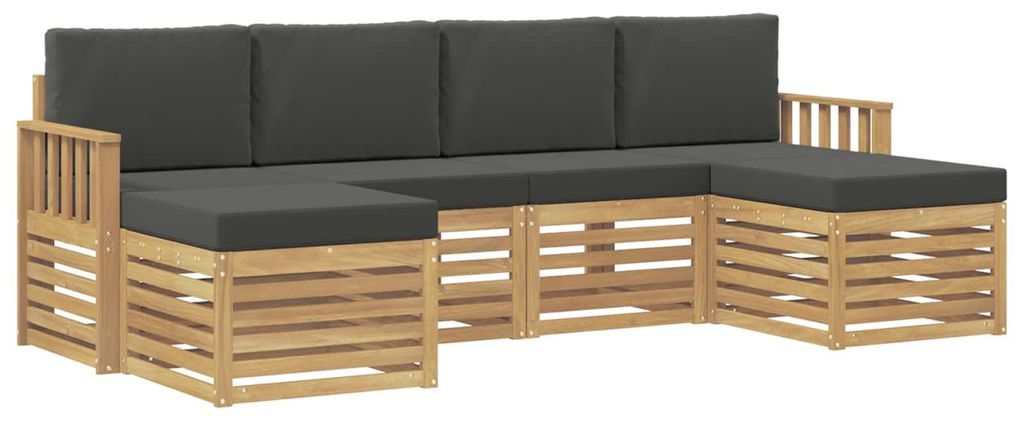 vidaXL Sofagarnituren 6 pcs Weiß und Anthrazit 249 x 122,5 x 73 cm