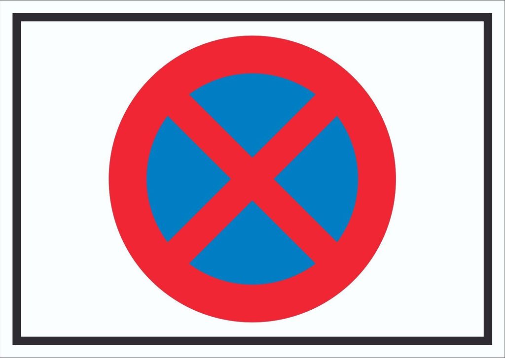Absolutes Haltverbot Symbol Schild A5 Rückseite selbstklebend