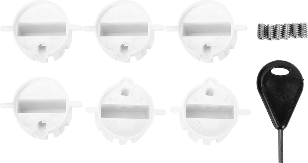 6 Stück Kunststoff-FCS-Fin-Plugs, runde Surfboard-Steckhülsen mit Schrauben & Schlüssel, weiß